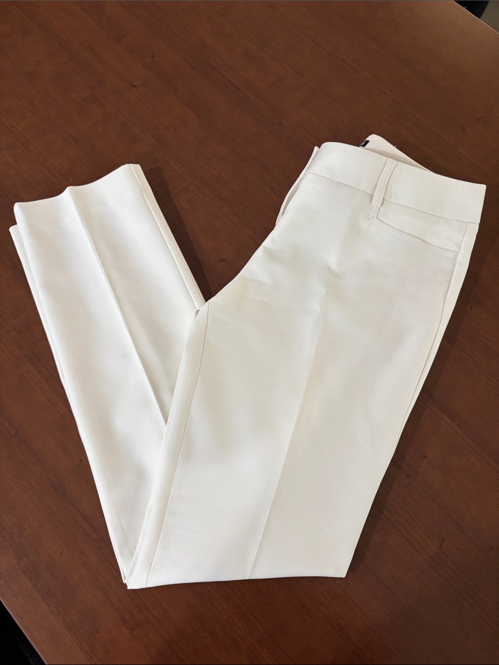 Express White Women's Dress Trousers - Tailored Straight